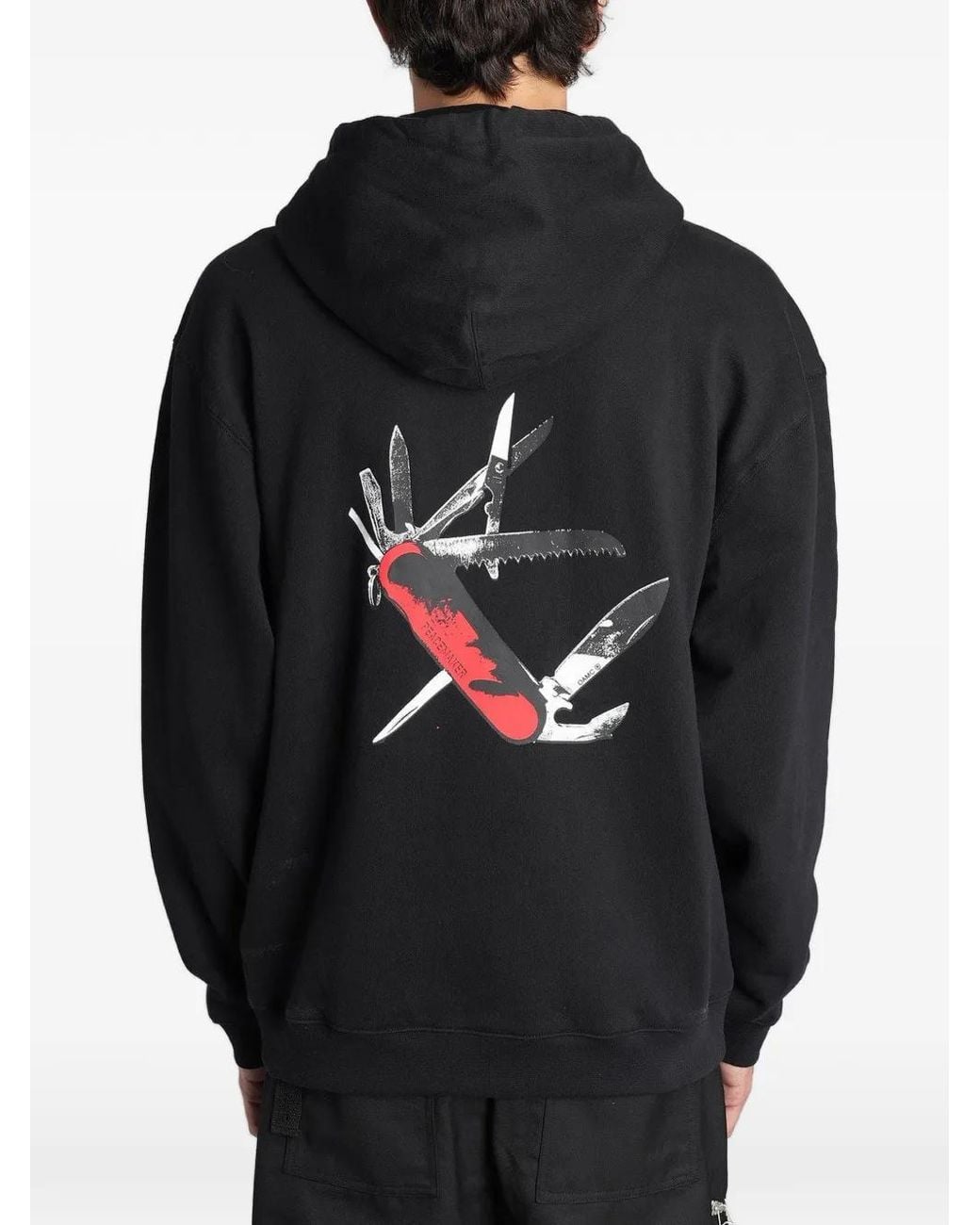 Peacemaker Oamc Black Hoodie Peacemaker À Imprimé Graphique for men