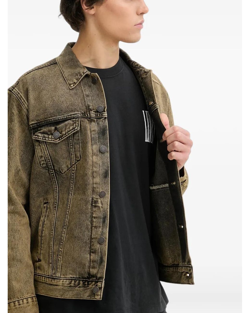 Levi's Brown Trucker Acid-Wash Denim Jacket for men