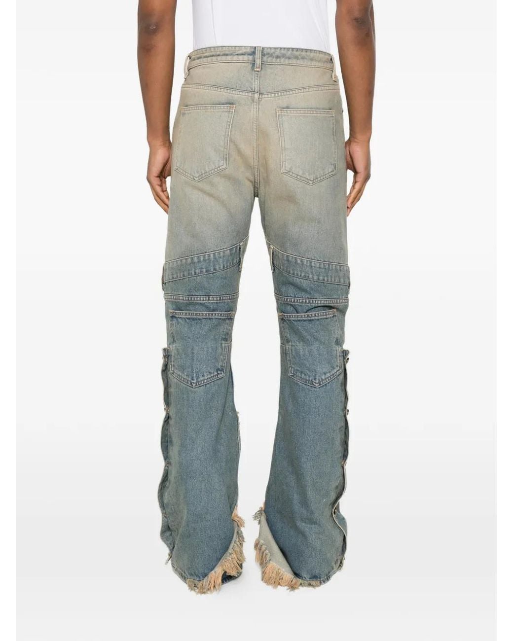 Secnd Slf Ausgefranste Jeans Mit Patchwork-Einsatz in Blue für Herren