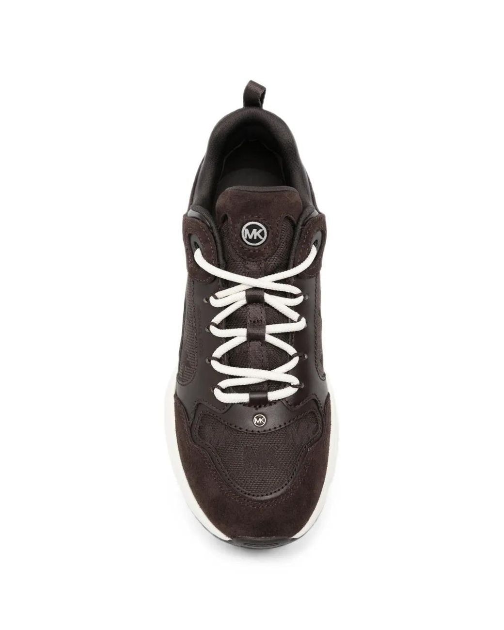 Michael Kors White Bowie Logo-Print Panelled Sneakers
