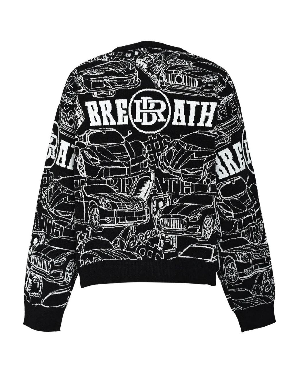 BREATH Black Car-Pattern Sweater for men