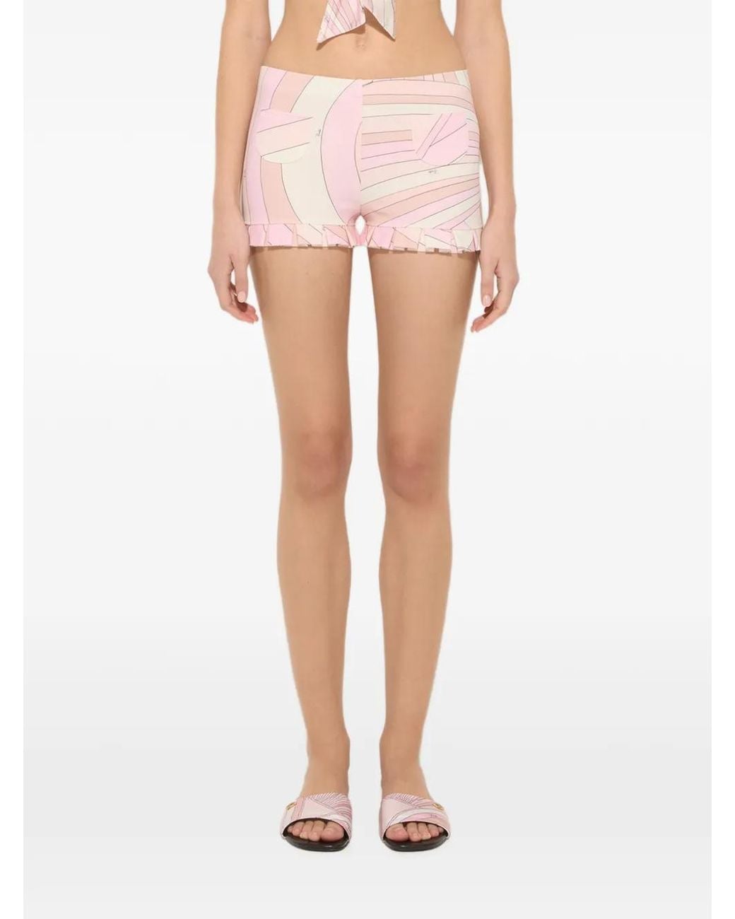Emilio Pucci Pink Iride-Print Jersey Shorts