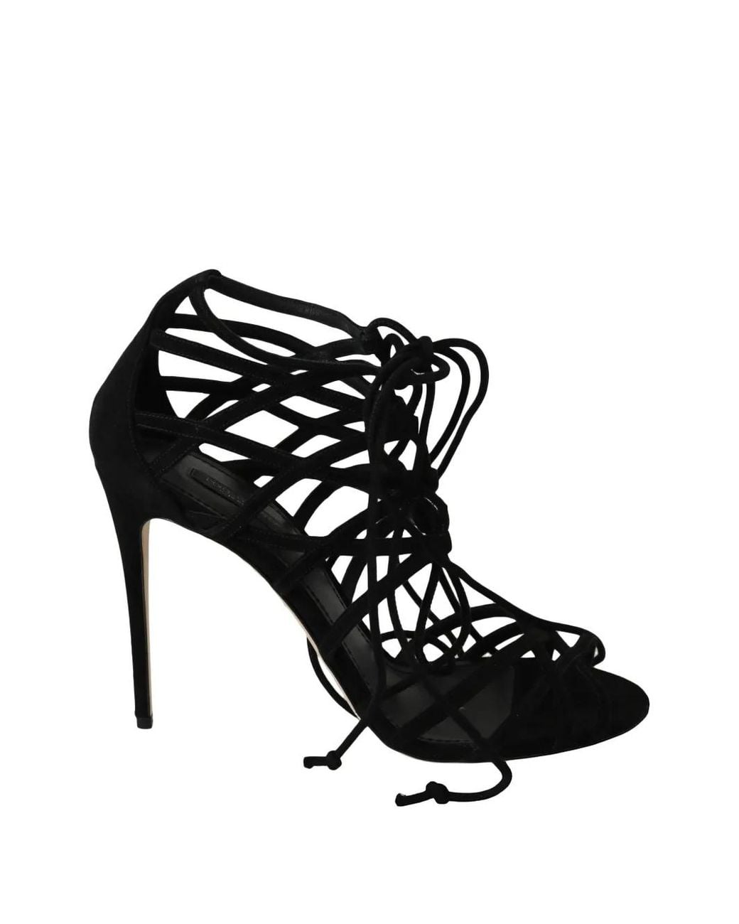 Dolce & Gabbana Black Sandales À Lacets