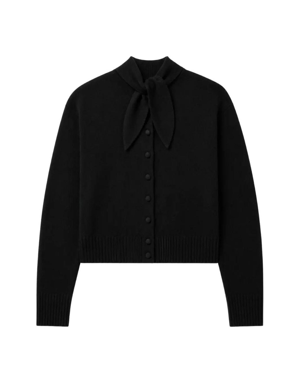 Chinti & Parker Black Tie-Neck Button-Up Cardigan