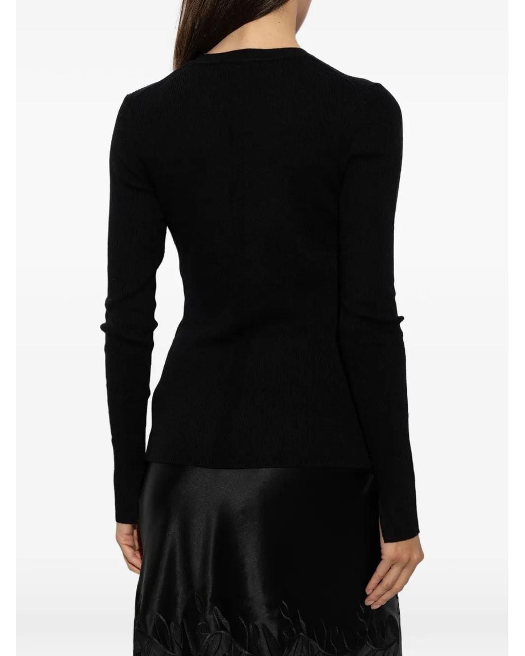 By Malene Birger Black Mariella Ribbed-Knit Top