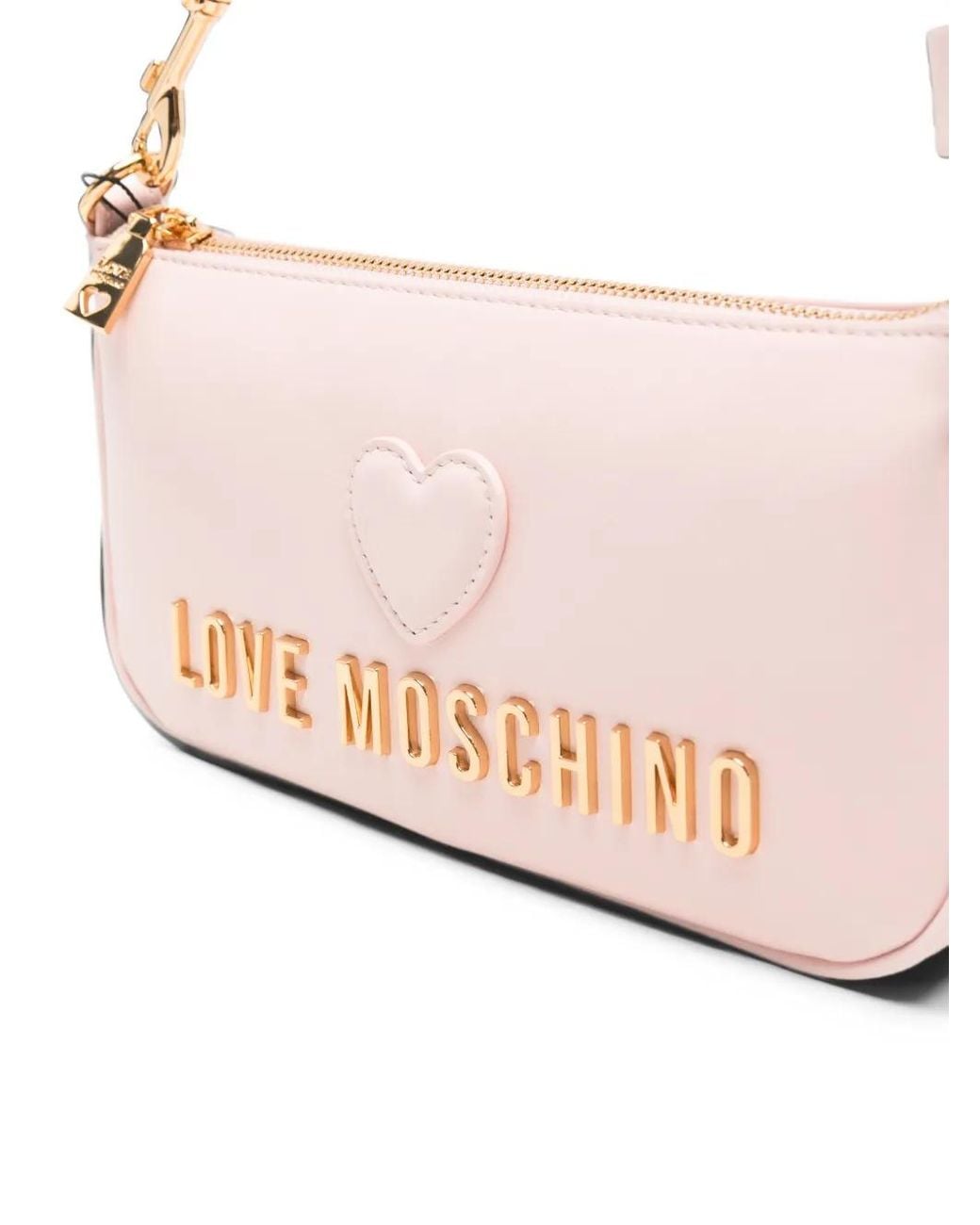 Love Moschino Pink Logo-Plaque Heart-Patch Tote Bag
