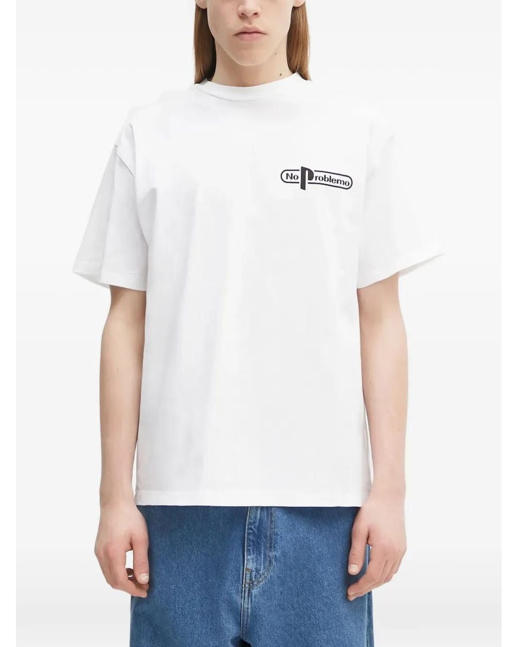 No Problemo White Logo-Print T-Shirt for men