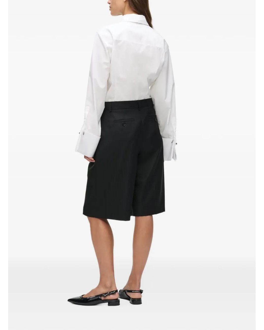 Karl Lagerfeld Black Straight-Leg Bermuda Shorts