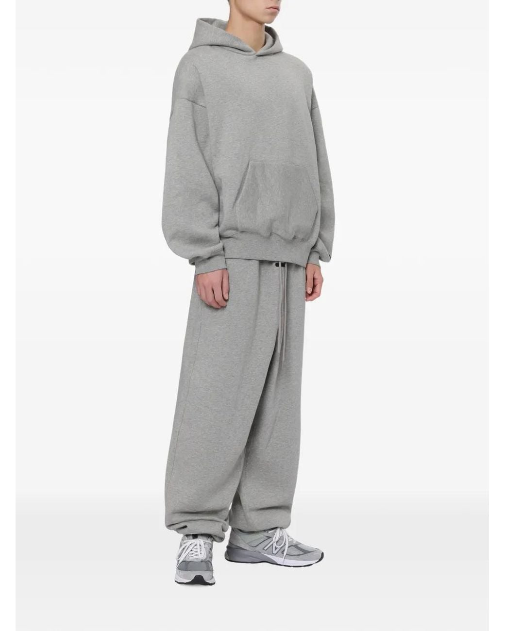 Essentials Gray Drawstring Track Pants for men