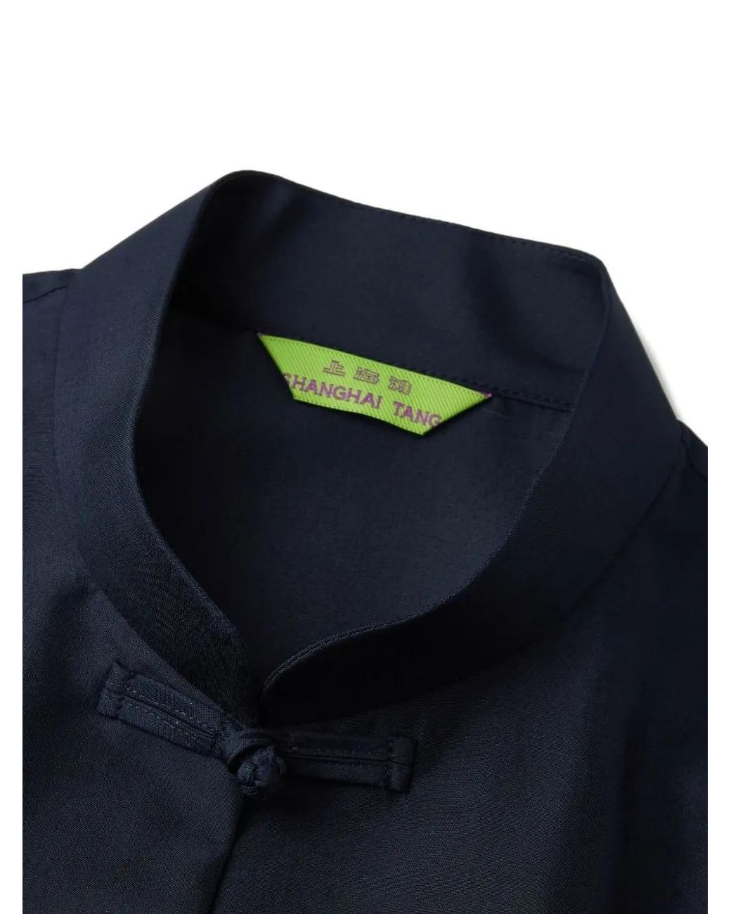 Shanghai Tang Blue Mandarin-Collar Blouse