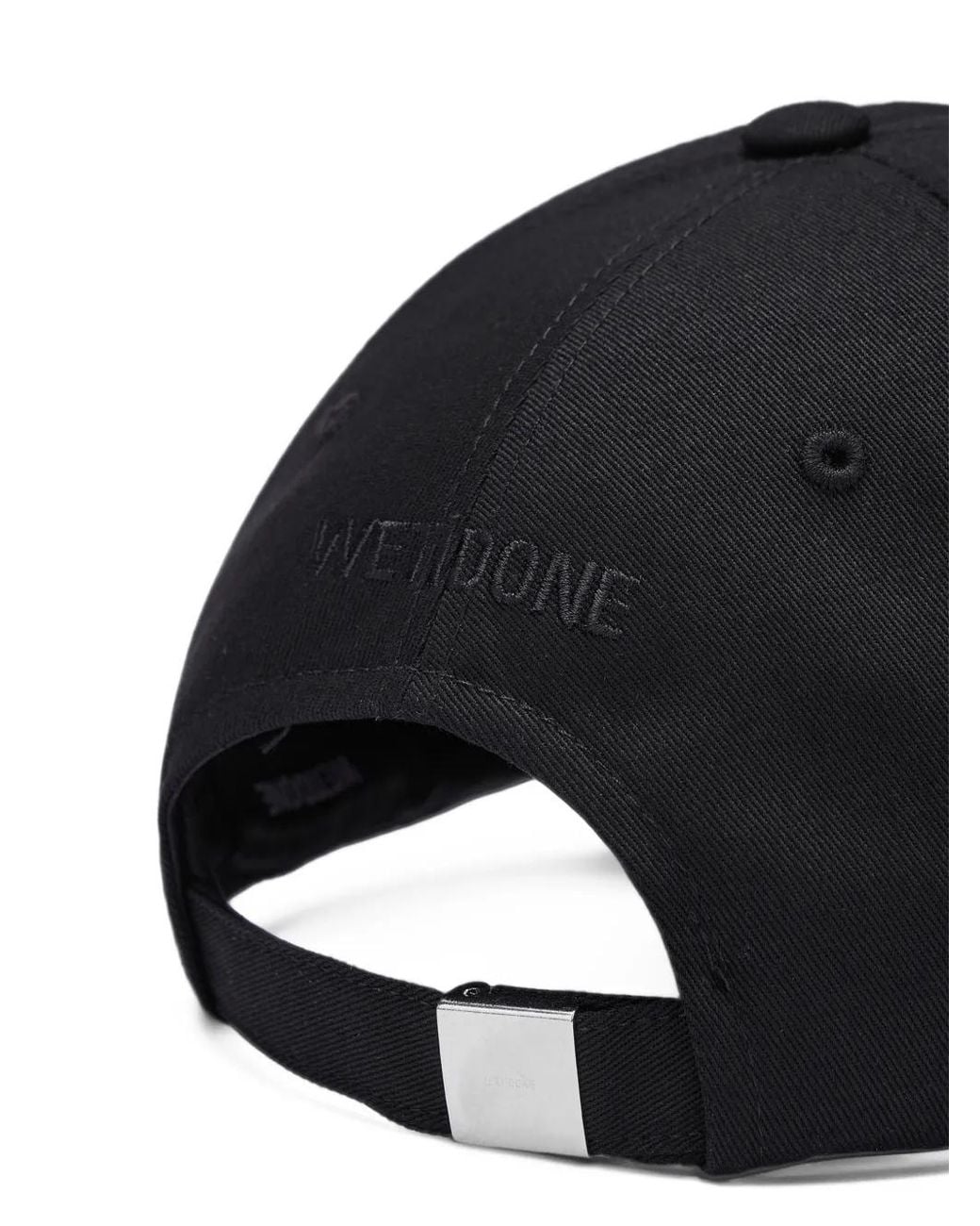 we11done Black Logo-Patch Piped Baseball Cap for men
