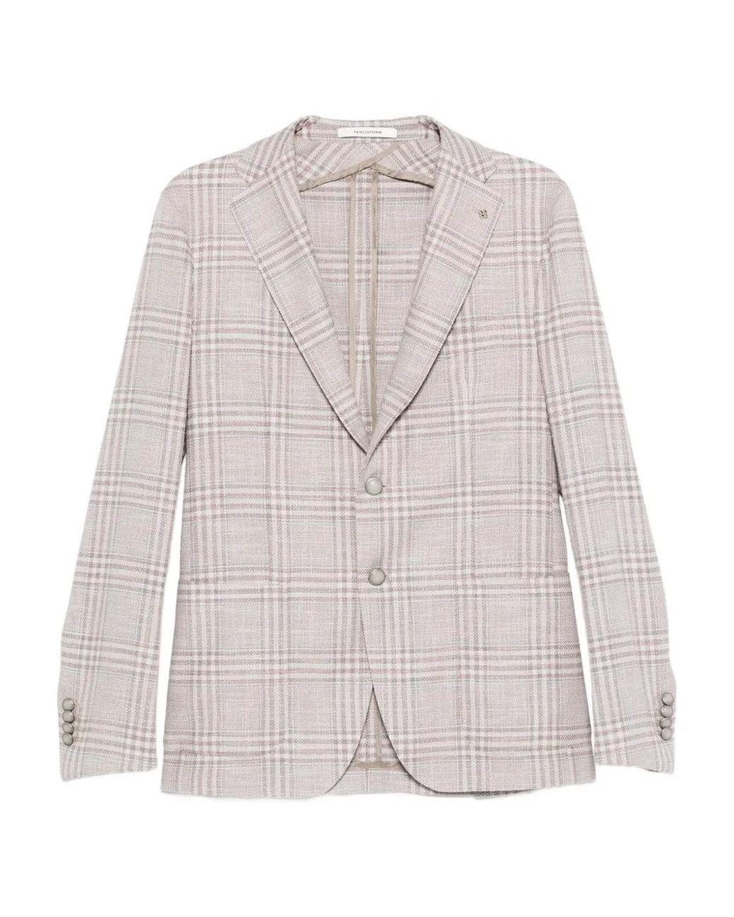 Tagliatore White Checked Blazer for men