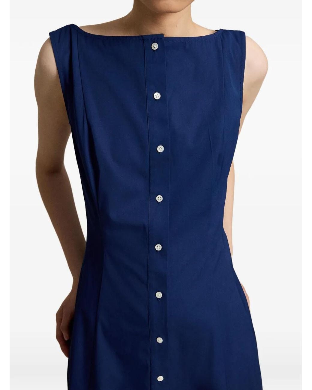 Polo Ralph Lauren Blue Paneled Cotton Dress