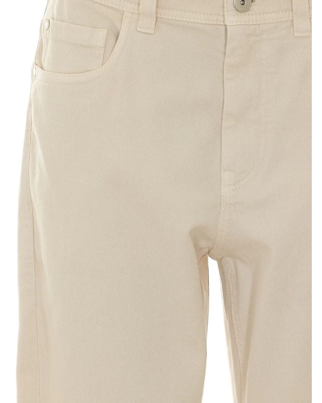 Brunello Cucinelli Natural Jean À Ornements Métalliques