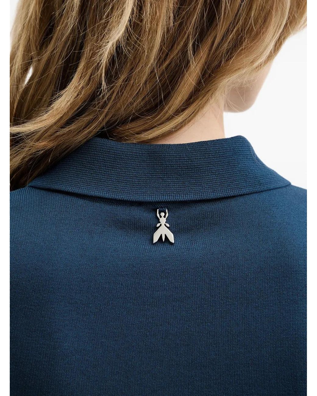 Patrizia Pepe Blue Buttoned Polo Top