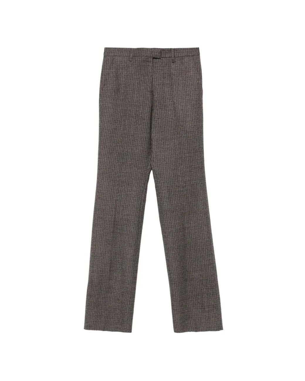 Etro Gray Pantalon Droit À Carreaux