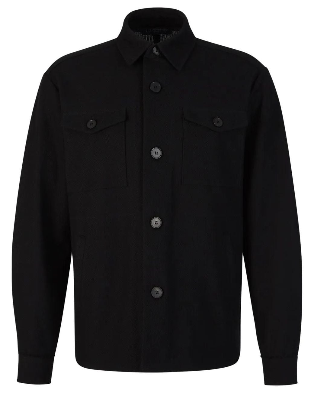 Harris Wharf London Blue Cotton Overshirt for men