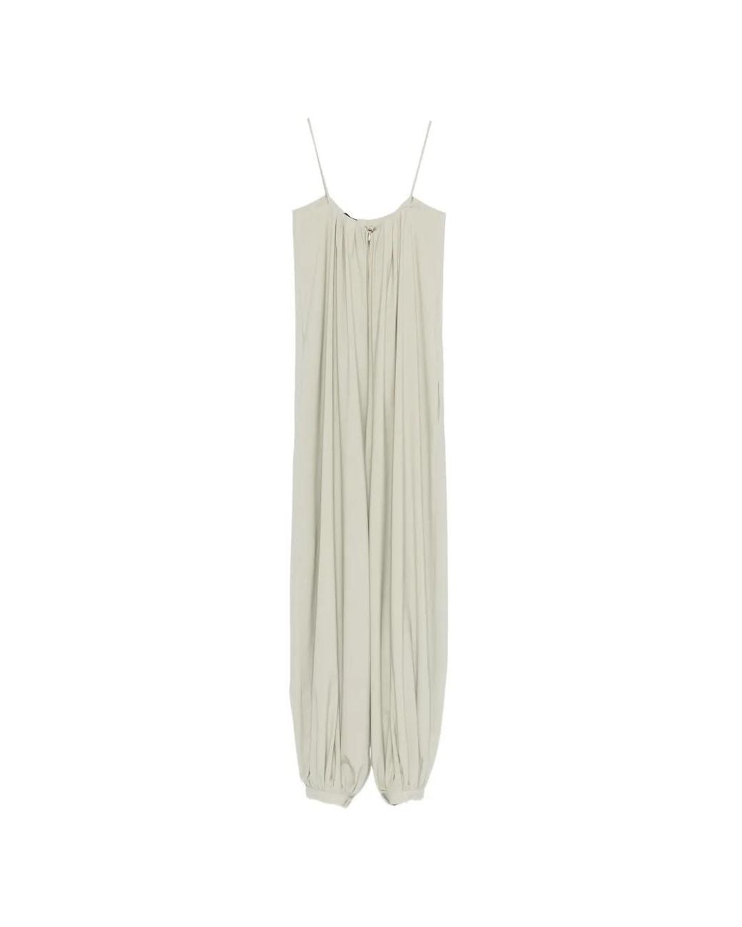 Alysi White Spaghetti-Strap Jumpsuit