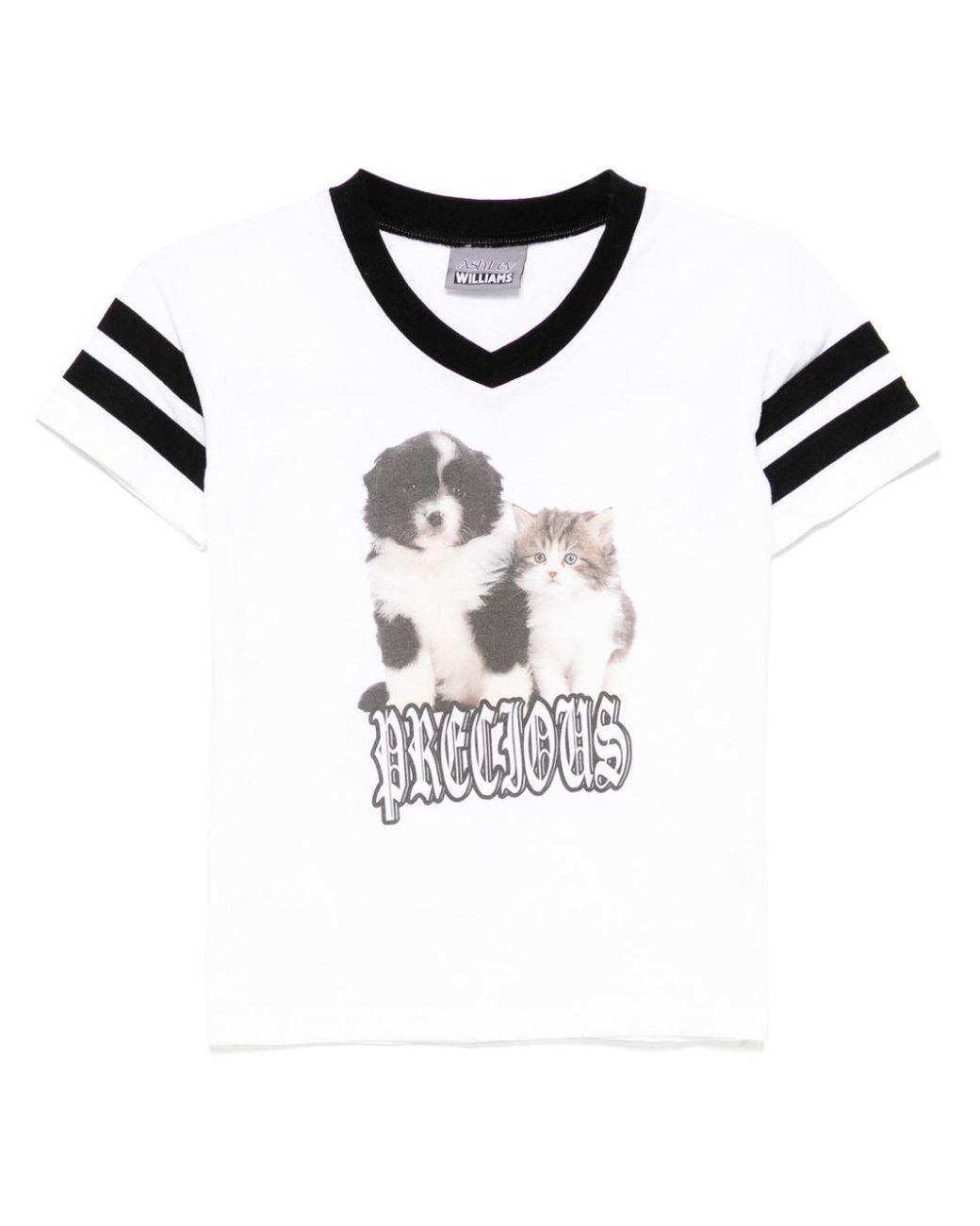 【Ashley Williams】ホワイト Puppy & Kitten Varsity Tシャツ Ashley Williams Puppy & Kitten Precious T-Shirt in White