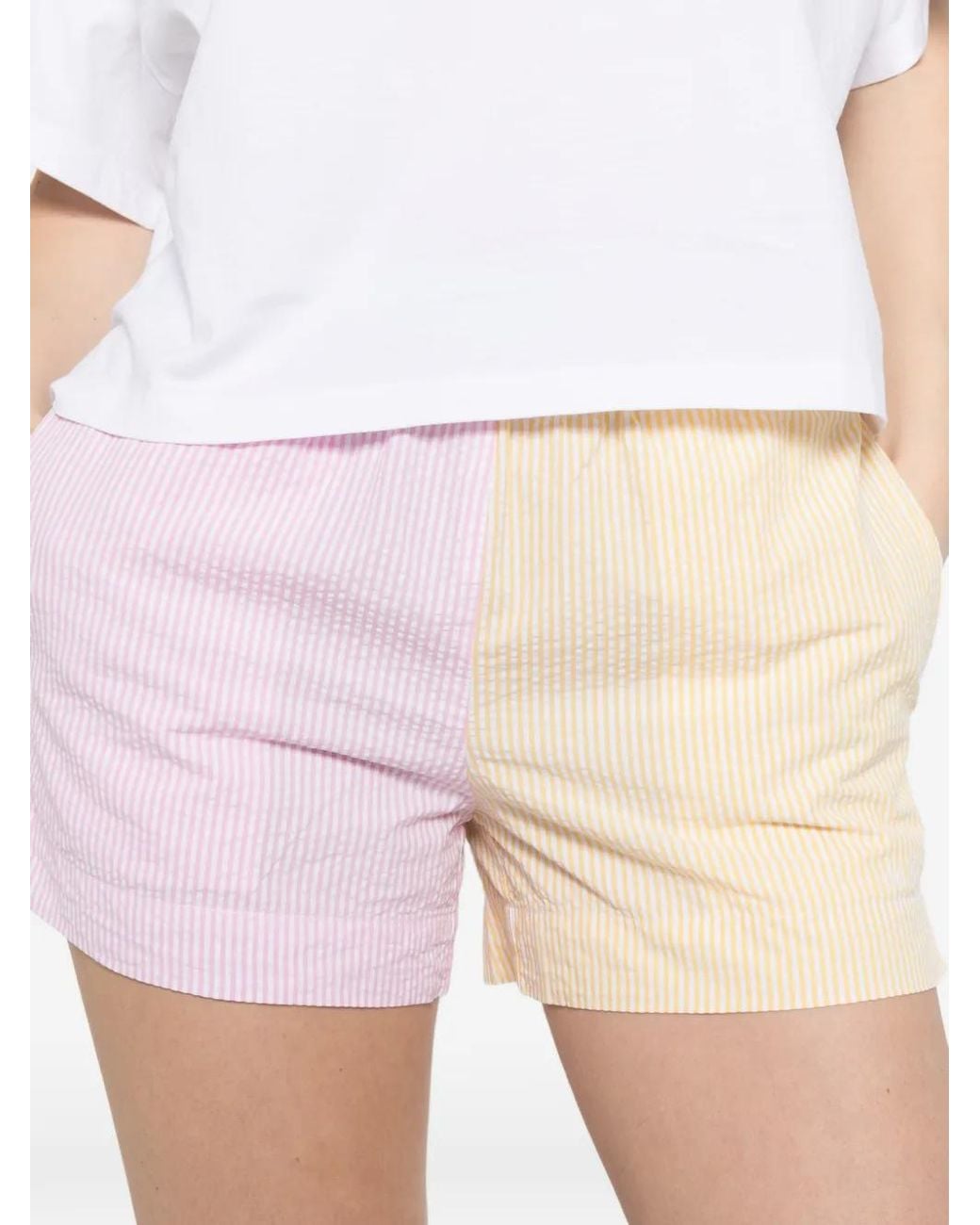 Mc2 Saint Barth Pink Short Meave À Rayures
