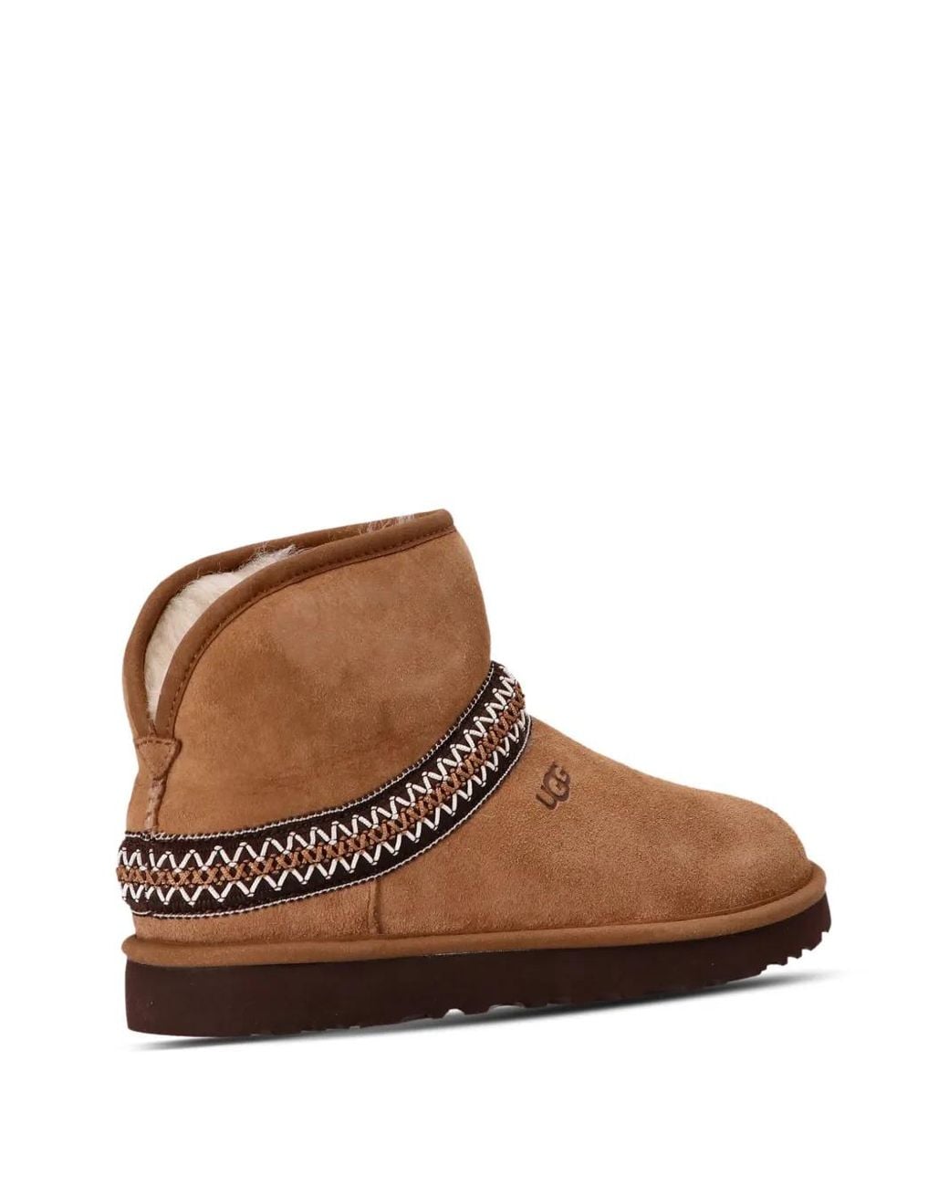 Ugg Brown "Classic Mini Crescent" Ankle Boots