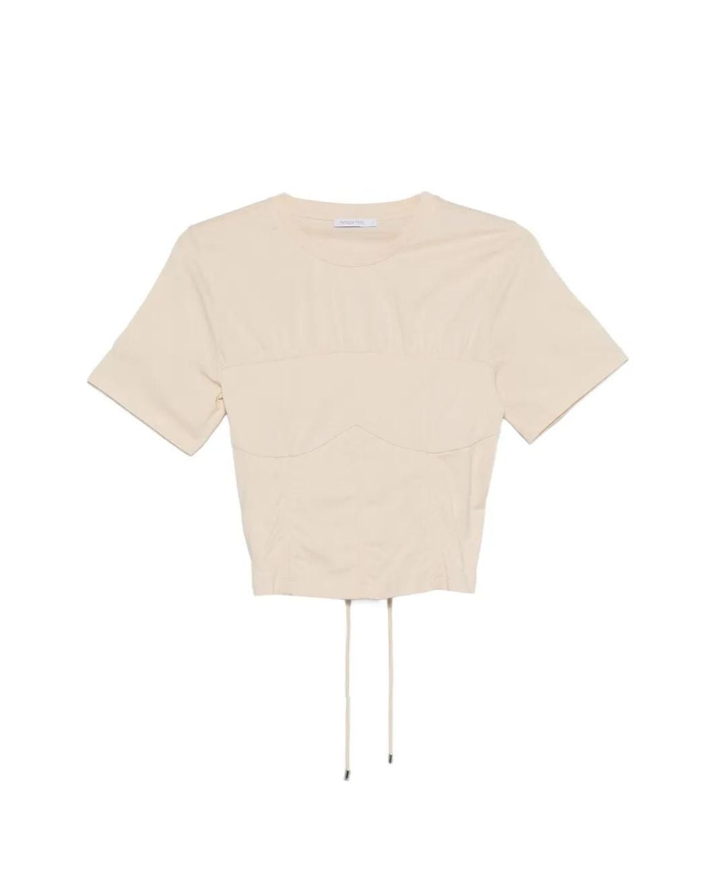 Patrizia Pepe White T-Shirt Style Bustier À Lacets