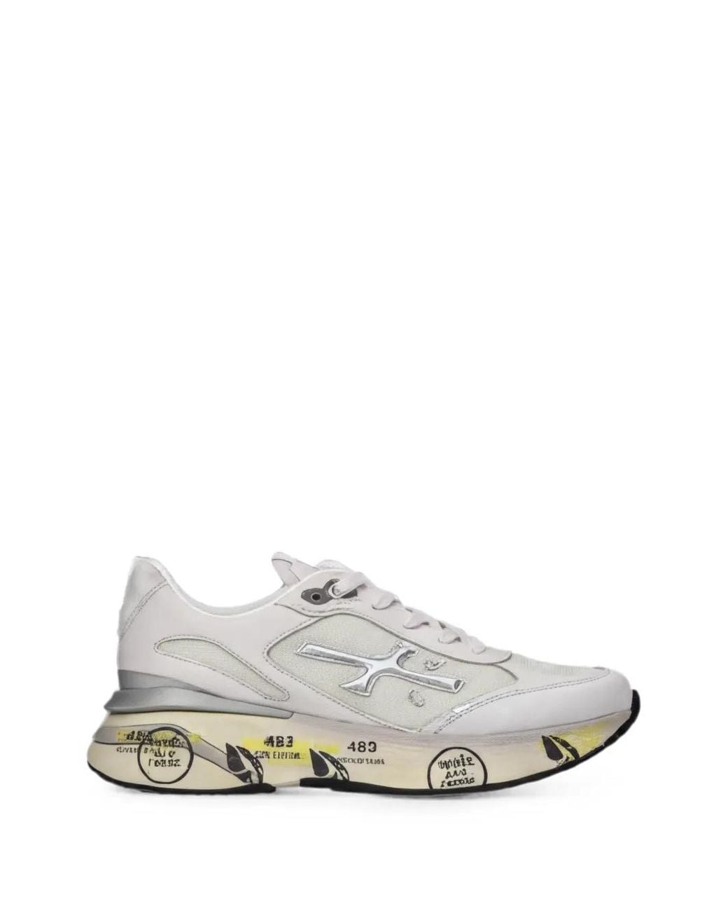 Premiata White Sneakers Mit Logo-Patch