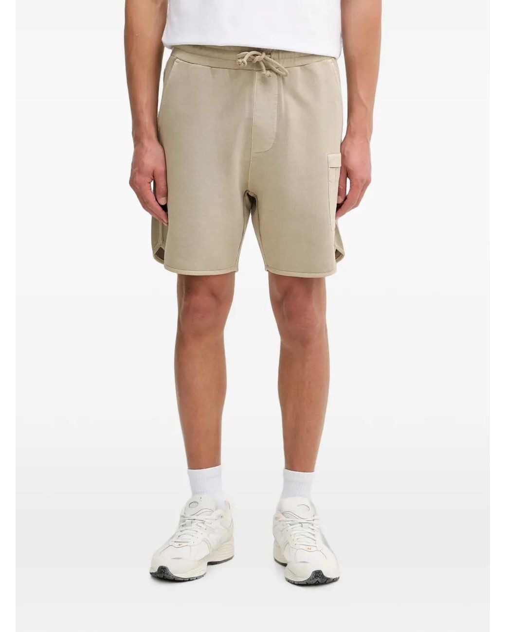 Aeronautica Militare Natural Logo-Patch Drawstring Shorts for men