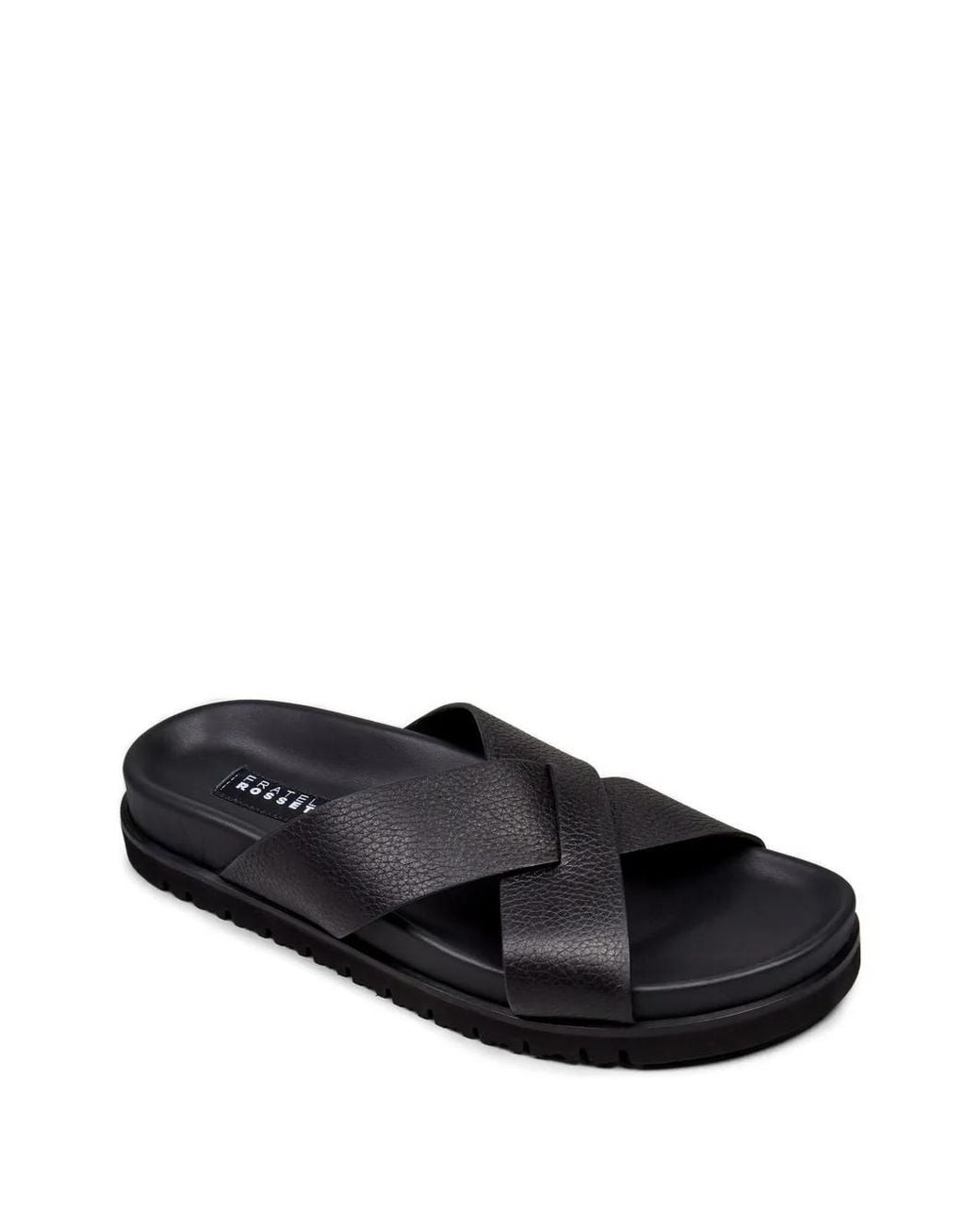 Fratelli Rossetti Black Crossover-Strap Sandals for men
