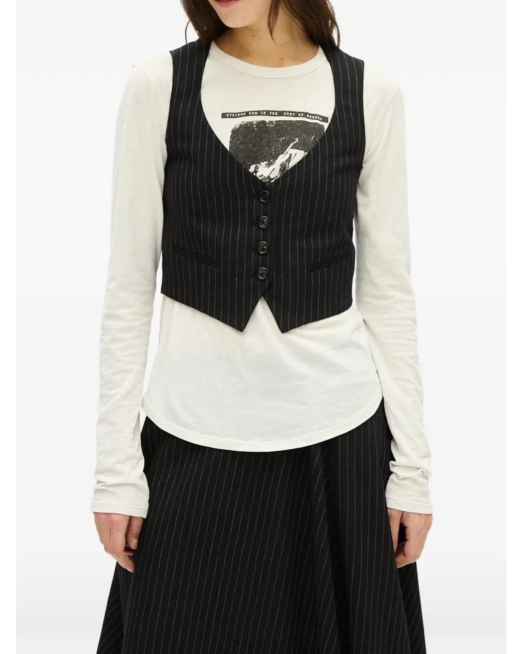 Ann Demeulemeester Black Button-Front Waistcoat