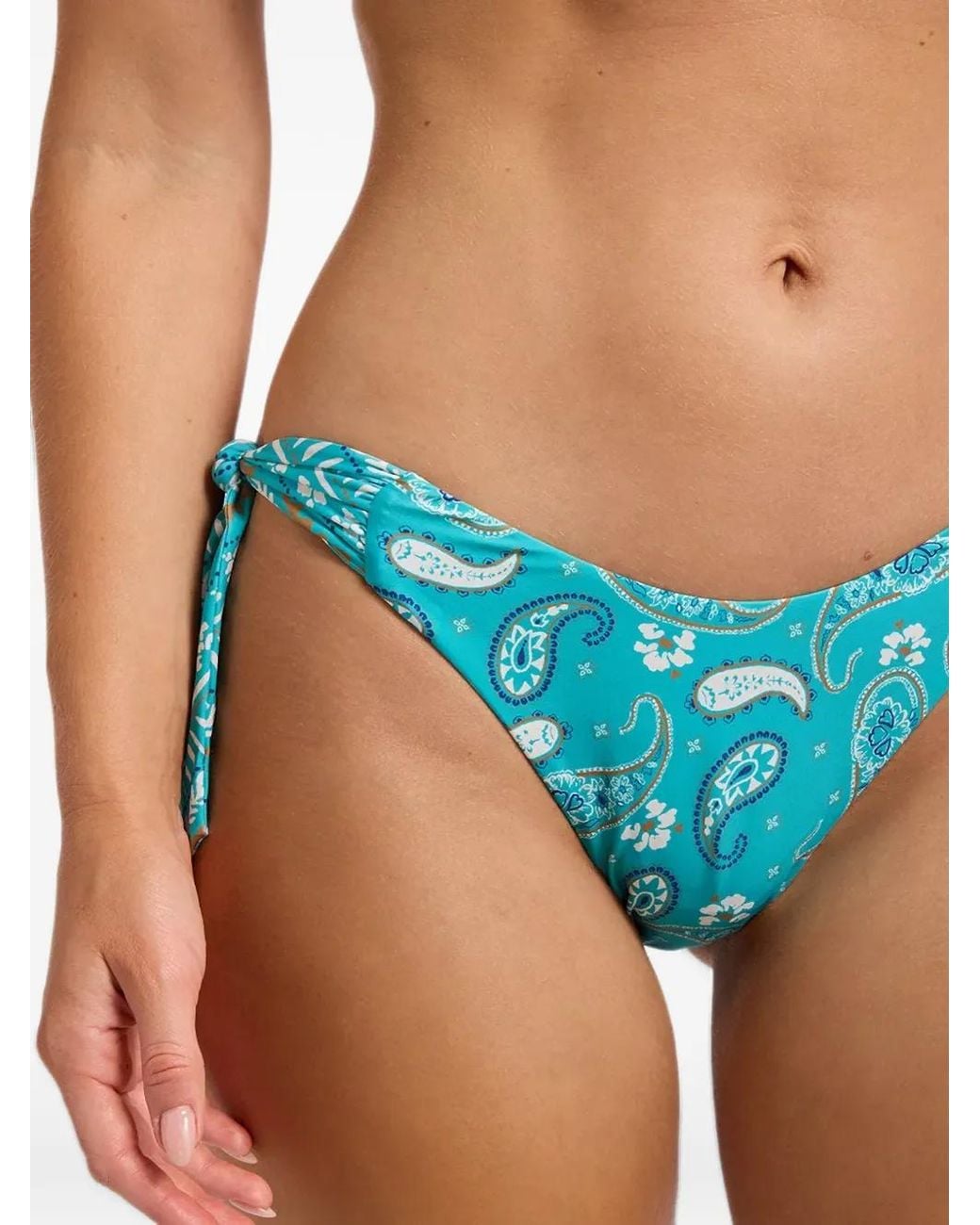 Seafolly Blue Paisley-Print Halterneck Bikini Top
