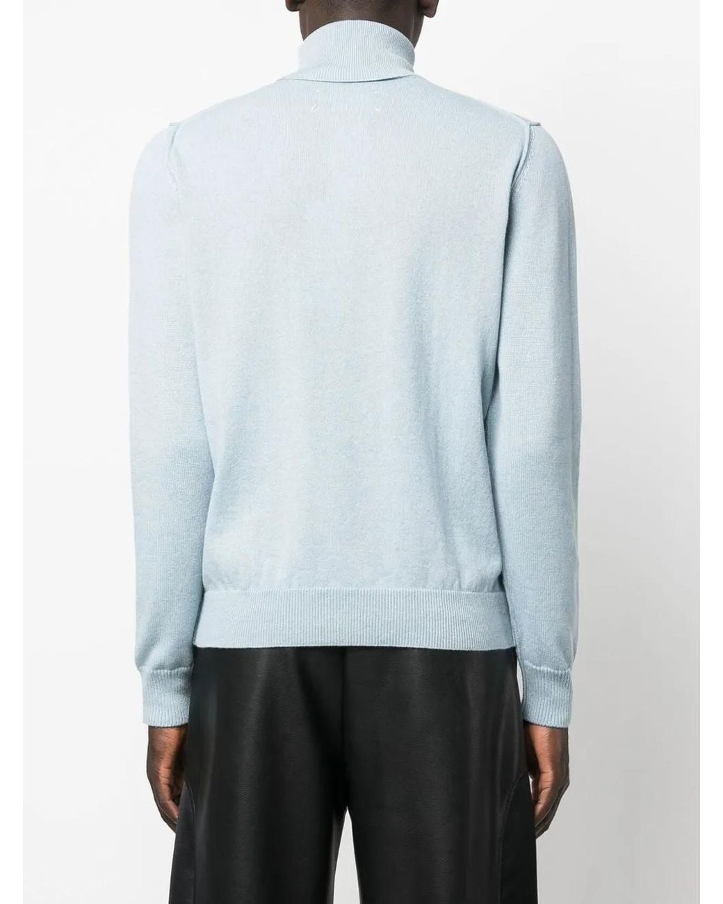 Maison Margiela Blue Roll-Neck Cashmere Jumper for men