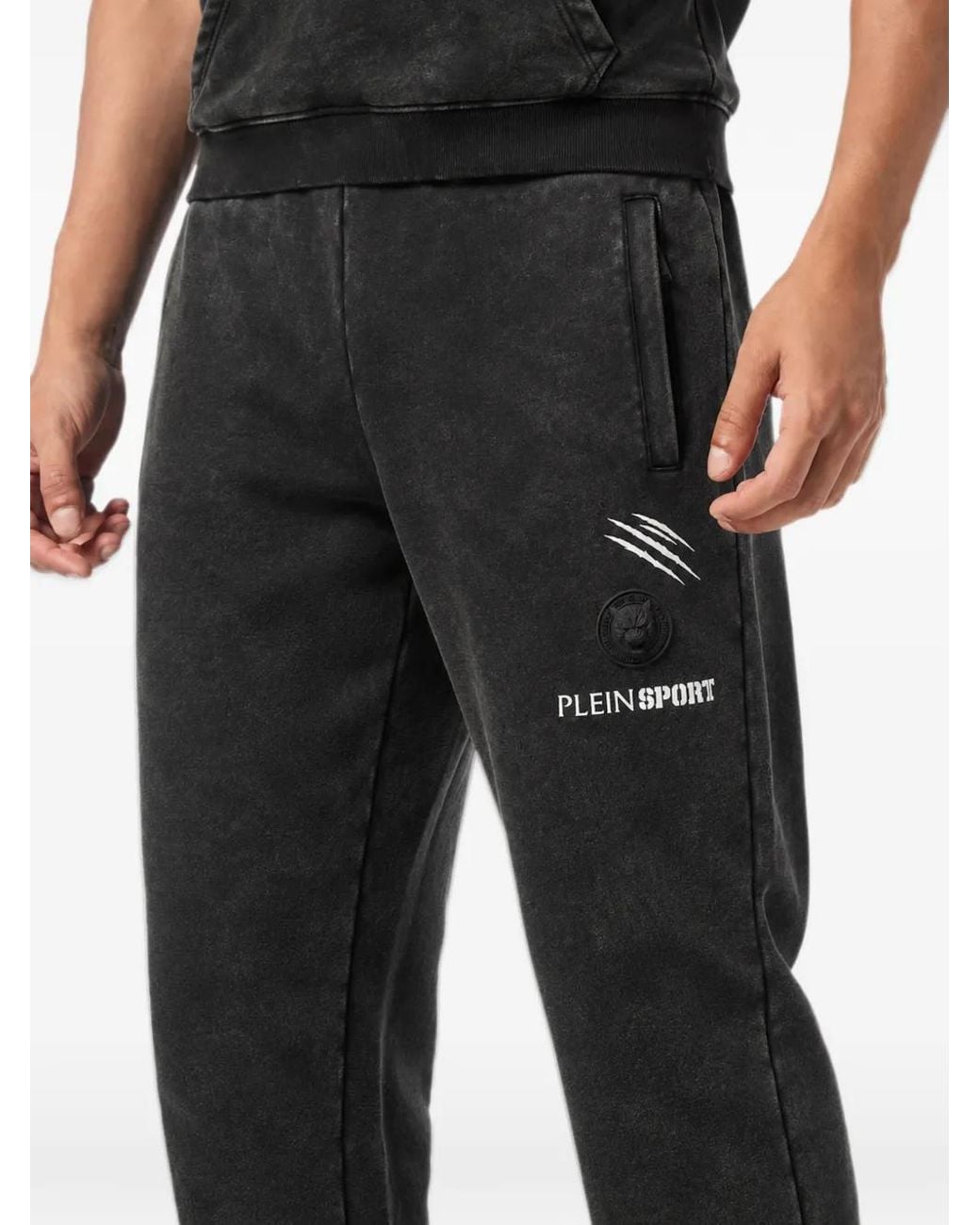 Philipp Plein Black Fleece Track Pants for men