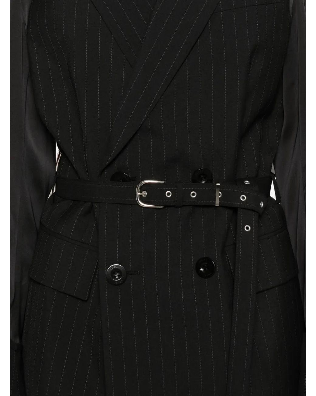 Sacai Black Chalk Stripe Jacket