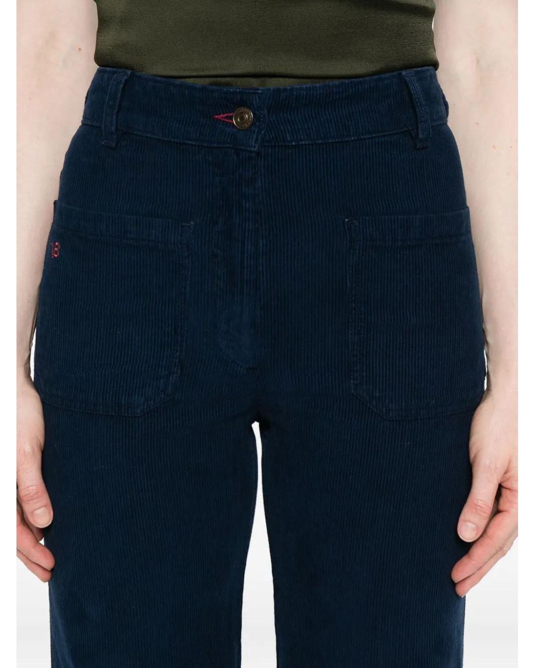 Victoria Beckham Blue Corduroy Trousers