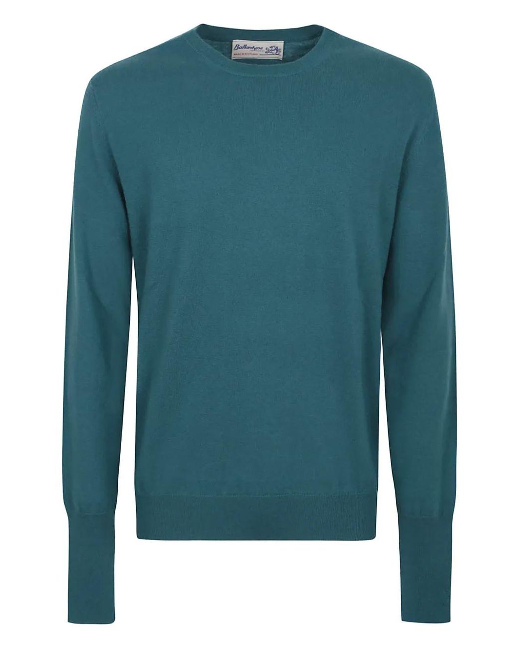 Ballantyne Green Round Neck Cashmere Pullover for men