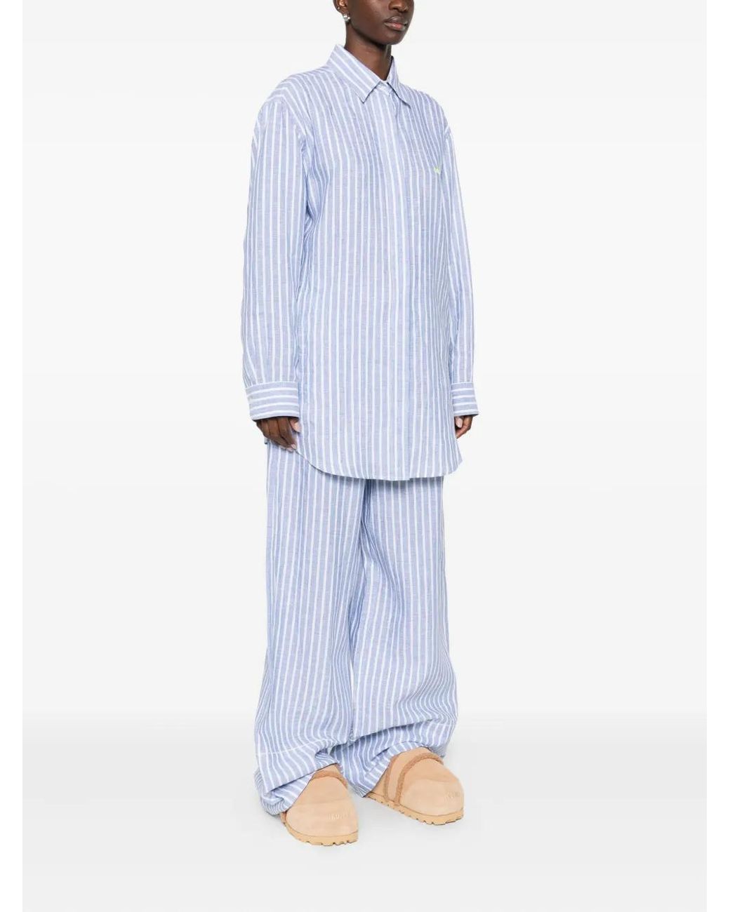 Off-White c/o Virgil Abloh White Striped Shirt Dress