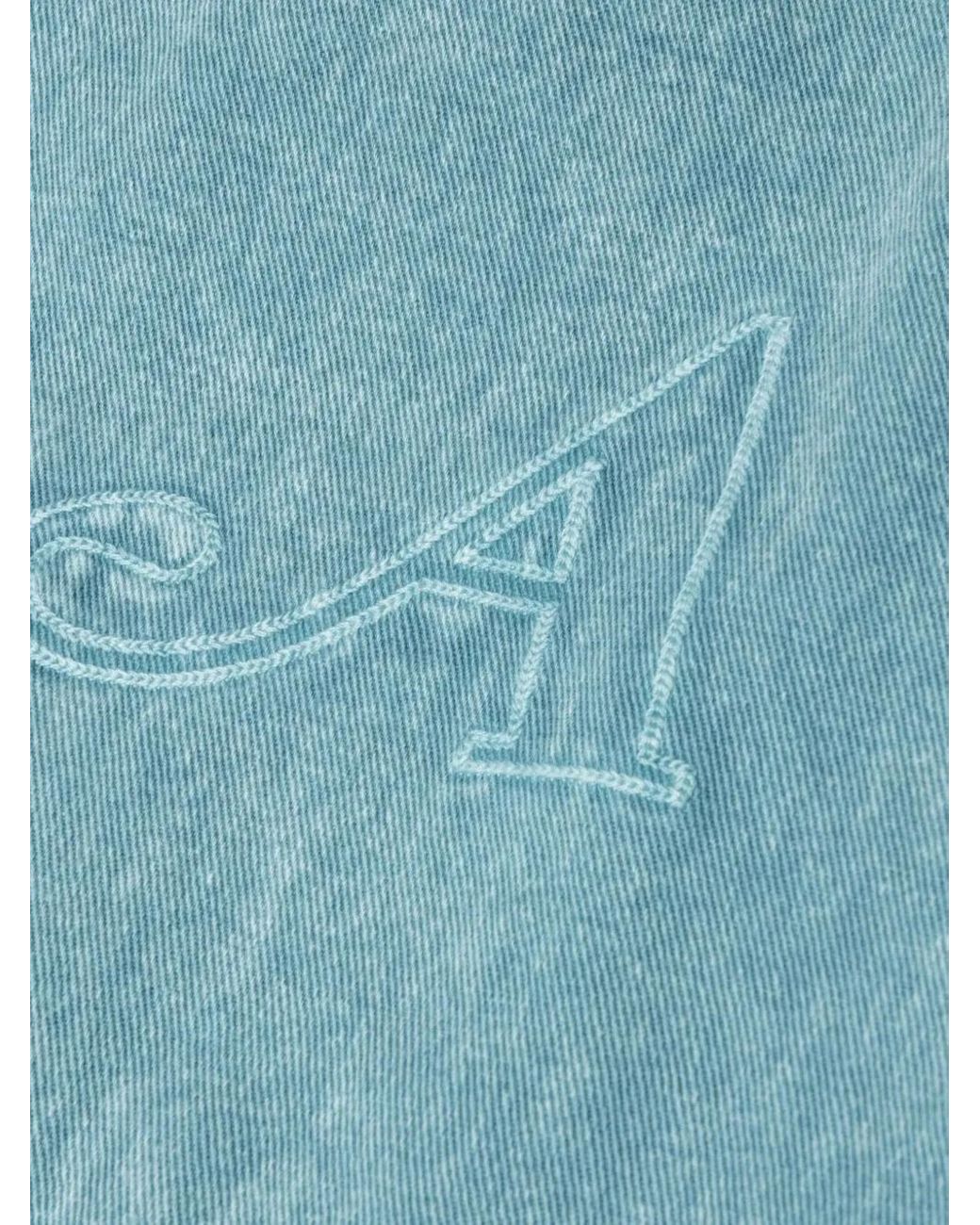 AWAKE NY Blue Embroidered-Pocket Trousers for men