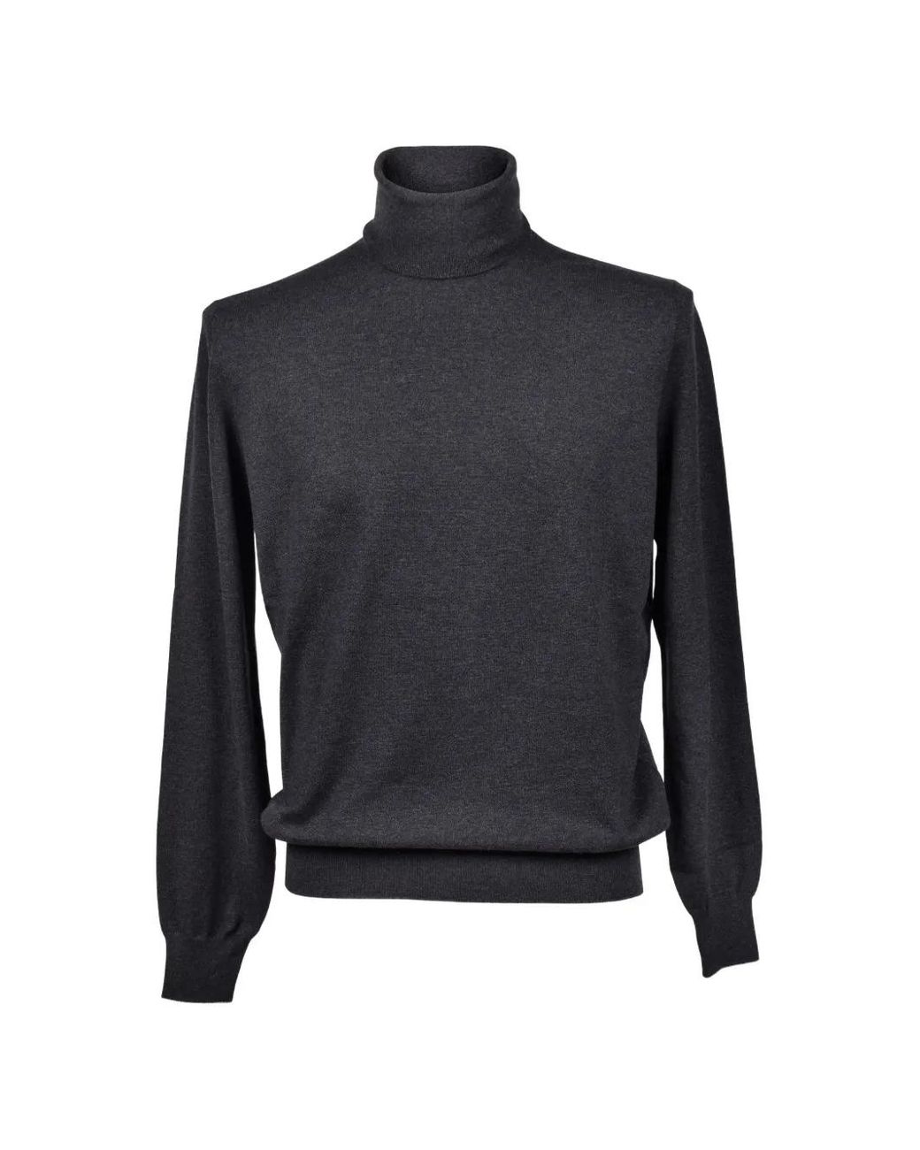 Brunello Cucinelli Blue Roll-Neck Knitted Sweater for men