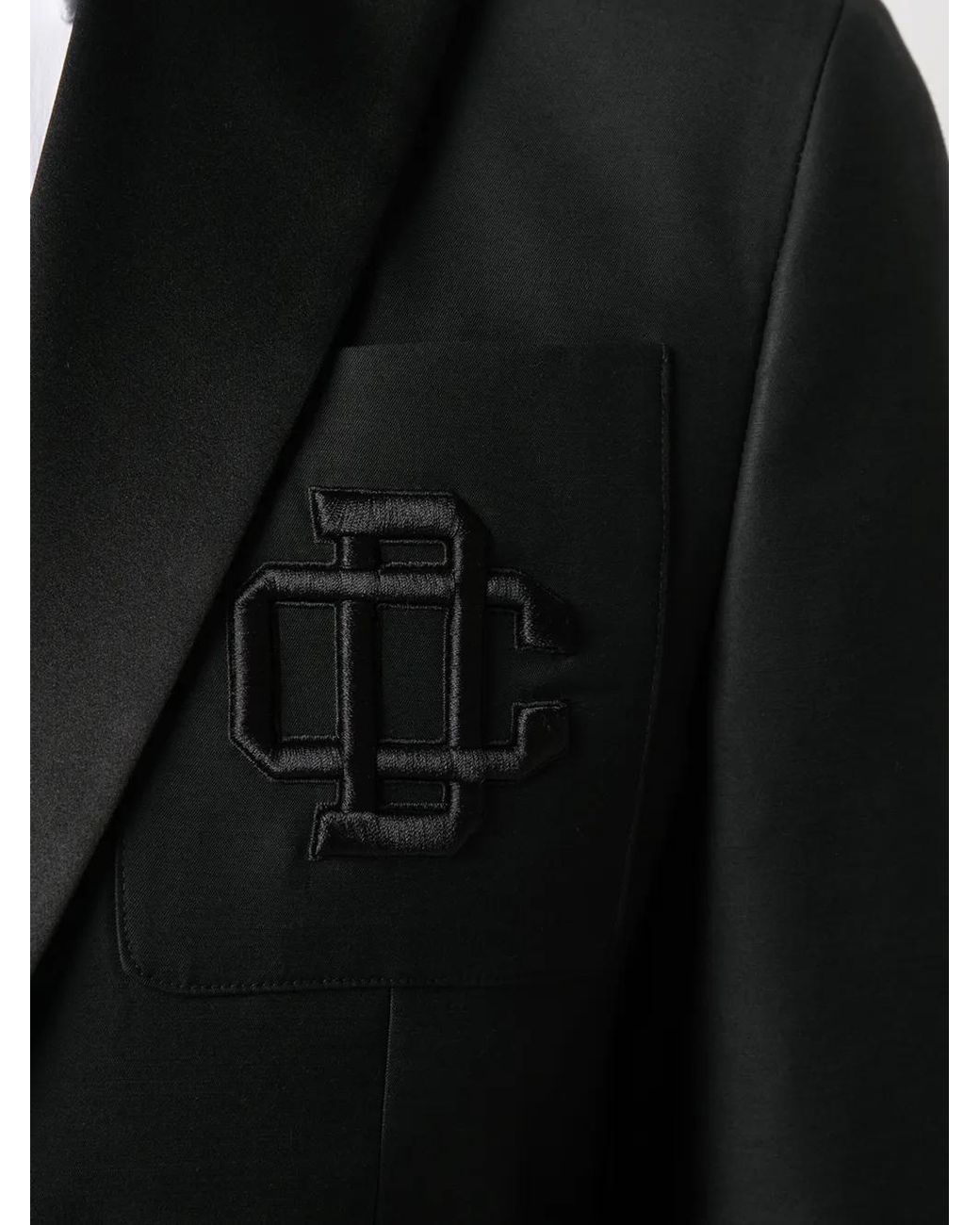 DSquared² Black Embroidered Logo Blazer for men