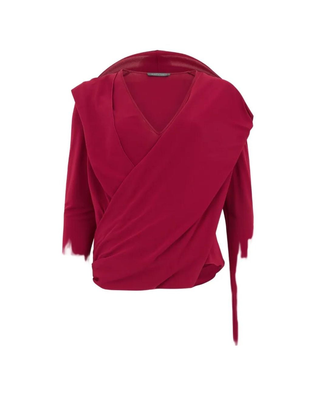Blusa Asimétrica Drapeada Alberta Ferretti de color Red
