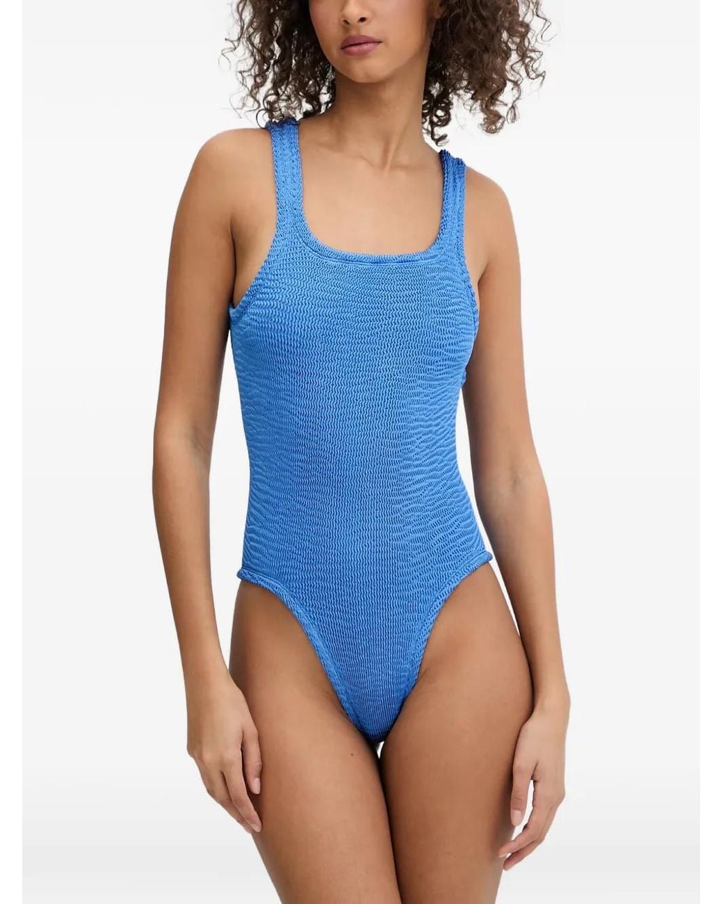Paramidonna Blue Hailey Crinkle-Effect Swimsuit