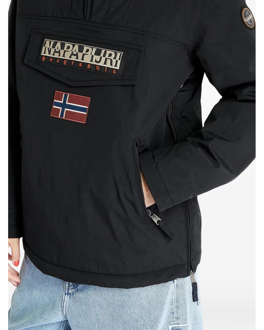 Napapijri Blue Rainforest Logo-Patch Jacket