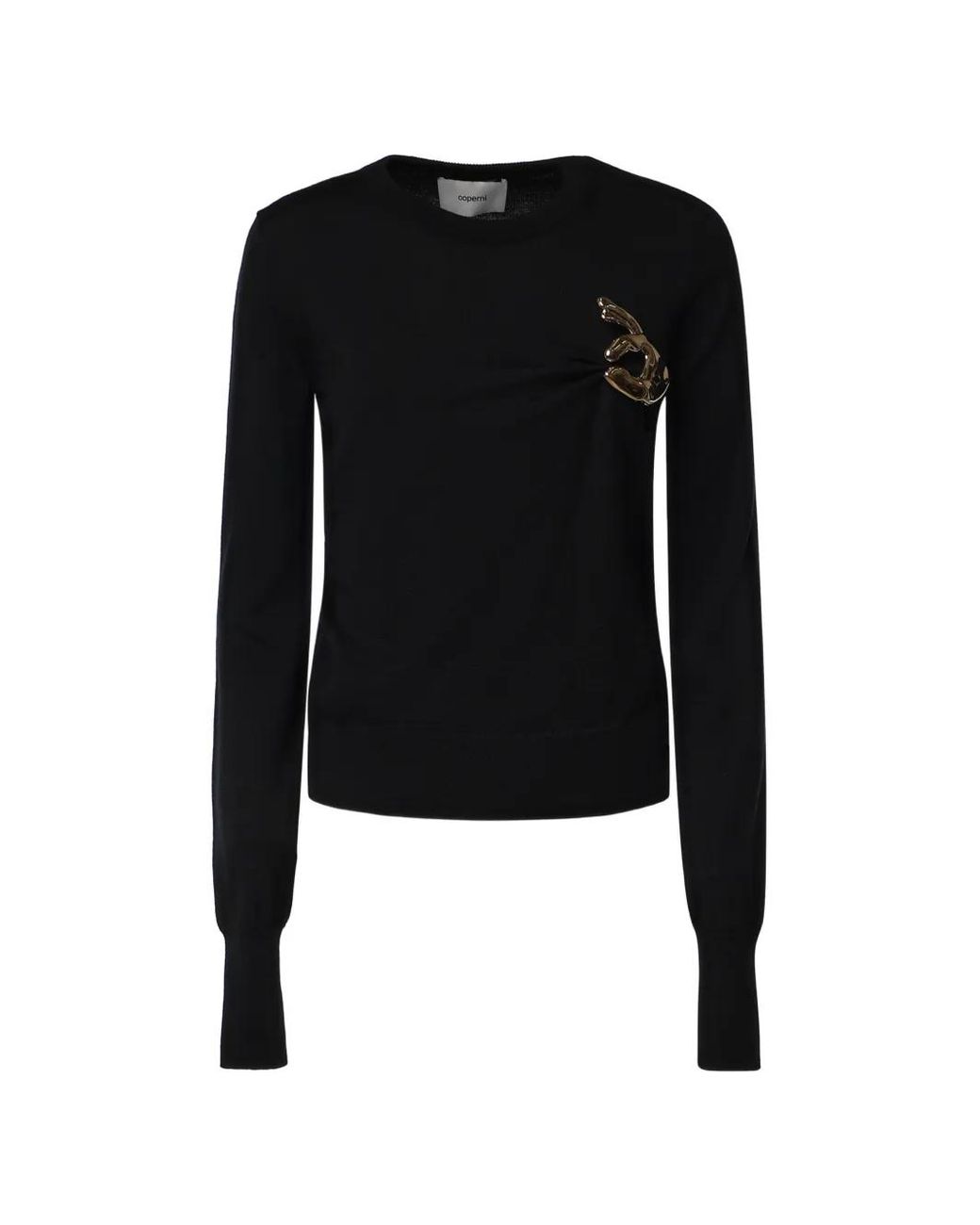 Coperni Black Langärmeliger Pullover Mit Brosche