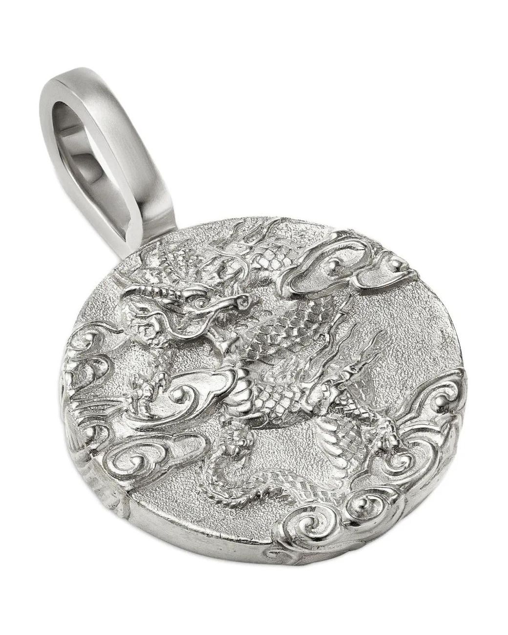 David Yurman White Sterling Dragon Amulet (30.9Mm) for men