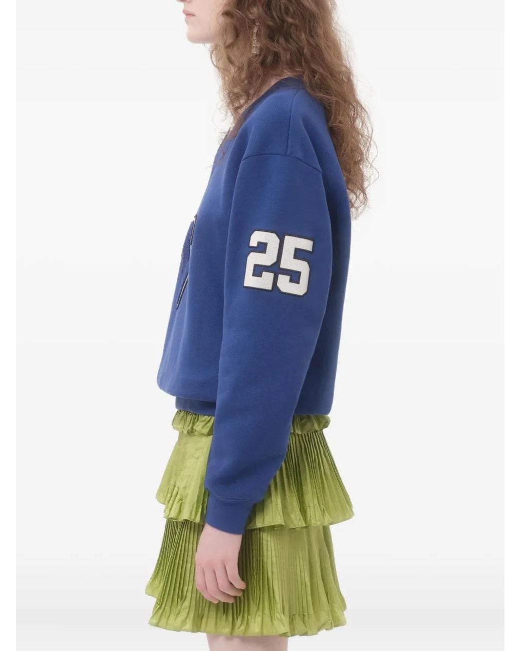 Valentino Garavani Blue Embroidered Cotton Sweatshirt
