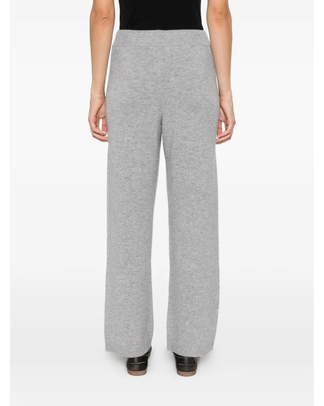 Maje Gray Drawstring Knitted Trousers