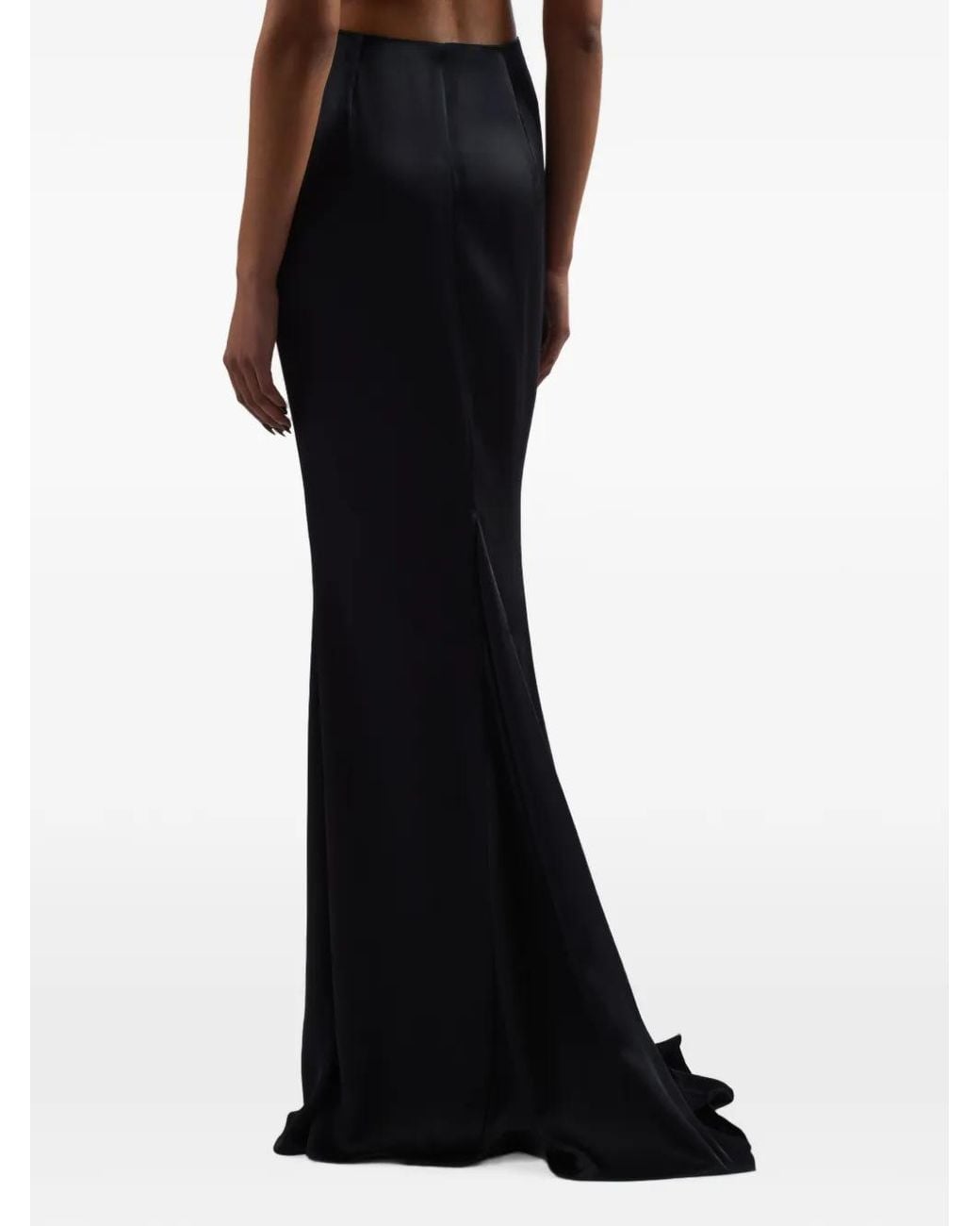 Taller Marmo Black Screen Satin Maxi Skirt