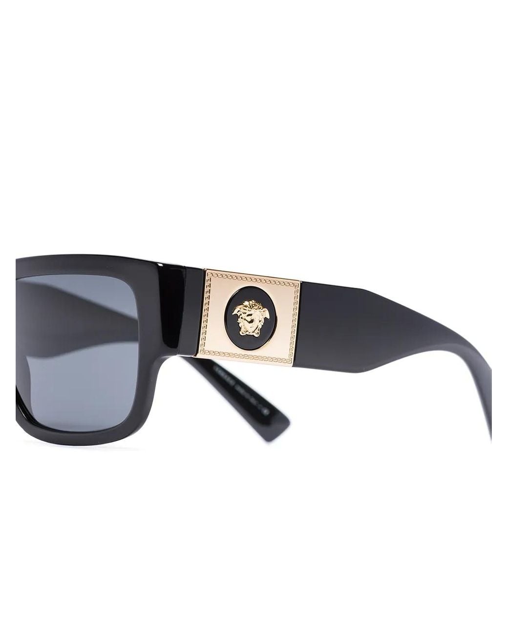 Versace Black Rectangle-Frame Sunglasses for men