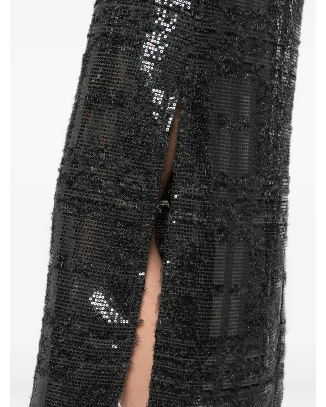 Peserico Black Robe Mi-Longue À Ornements De Sequins